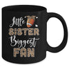 Football Little Sister Biggest Fan Football Sister Leopard Mug | teecentury