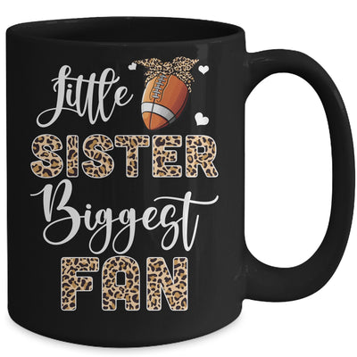 Football Little Sister Biggest Fan Football Sister Leopard Mug | teecentury