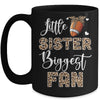 Football Little Sister Biggest Fan Football Sister Leopard Mug | teecentury