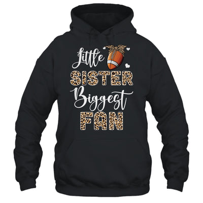 Football Little Sister Biggest Fan Football Sister Leopard Shirt & Tank Top | teecentury