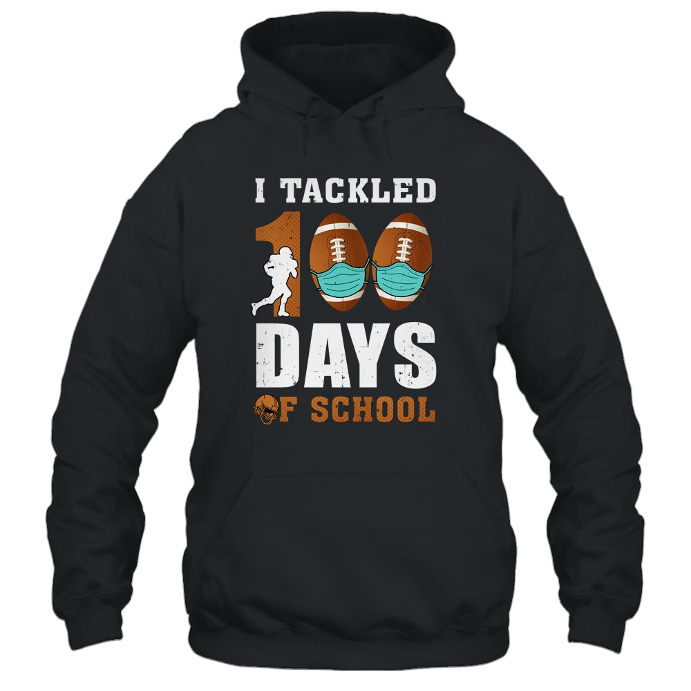 Football Masks Funny 100 Days Of School Teacher Boy T-Shirt & Hoodie | Teecentury.com