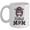 Football Mom Life Messy Bun Women Football Season Mug Coffee Mug | Teecentury.com