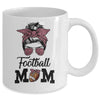 Football Mom Life Messy Bun Women Football Season Mug Coffee Mug | Teecentury.com