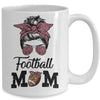 Football Mom Life Messy Bun Women Football Season Mug Coffee Mug | Teecentury.com