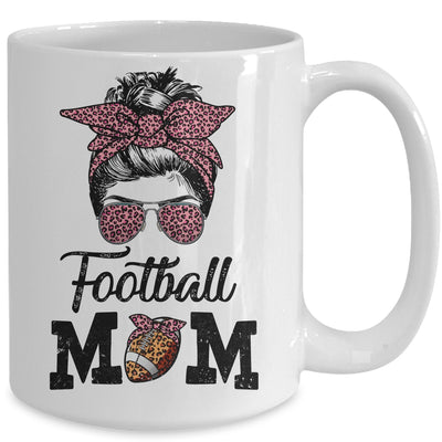 Football Mom Life Messy Bun Women Football Season Mug Coffee Mug | Teecentury.com