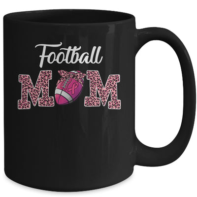 Football Mom Pink Leopard Print Breast Cancer Awareness Mug Coffee Mug | Teecentury.com