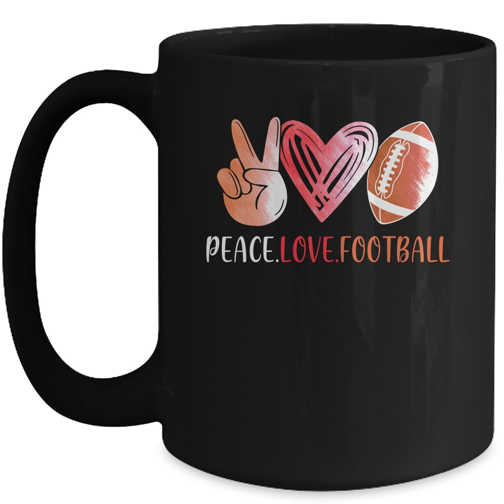 Football Player Girls Peace Love Football Women Mug Coffee Mug | Teecentury.com