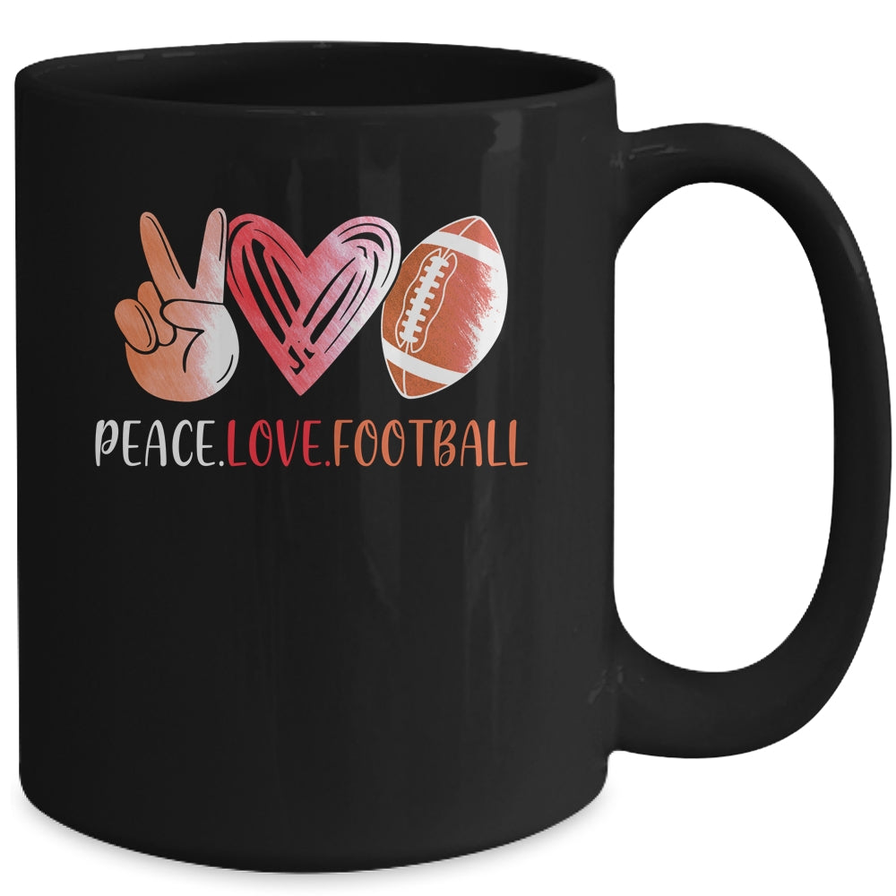 Football Player Girls Peace Love Football Women Mug Coffee Mug | Teecentury.com