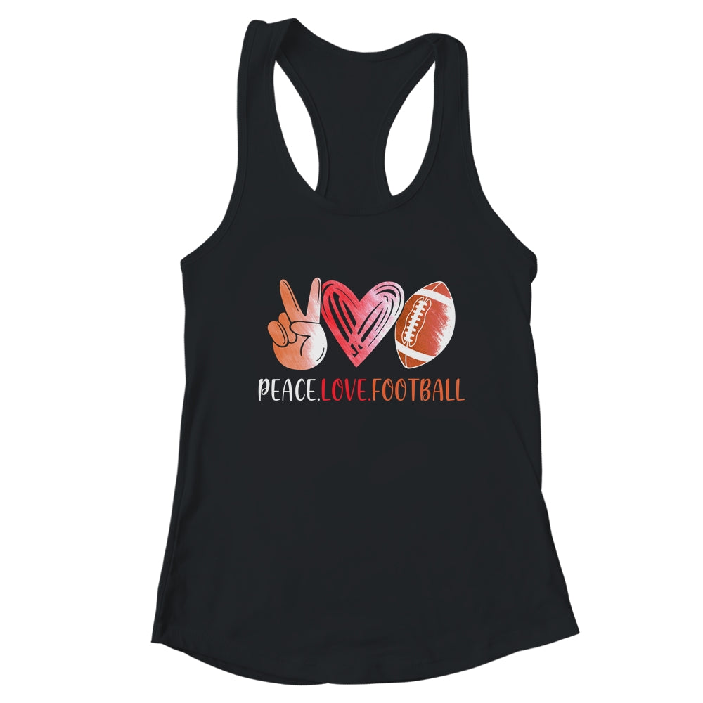 Football Player Girls Peace Love Football Women T-Shirt & Tank Top | Teecentury.com