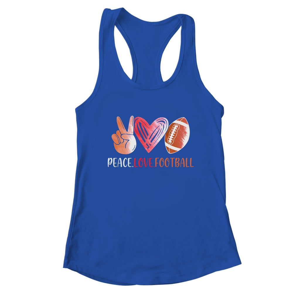 Football Player Girls Peace Love Football Women T-Shirt & Tank Top | Teecentury.com