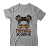 Football Sister Vintage Leopard Messy Bun Funny Football Shirt & Tank Top | teecentury