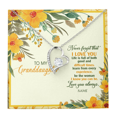 Personalized To My Granddaughter Necklace From Grandma Flower Never Forget That I Love You Granddaughter Birthday Christmas Customized Gift Box Message Card
