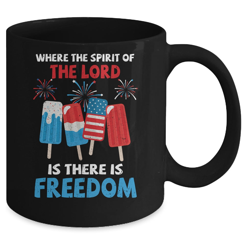 Fourth Of July Where The Spirit Of The Lord Is Iced Cream Mug Coffee Mug | Teecentury.com