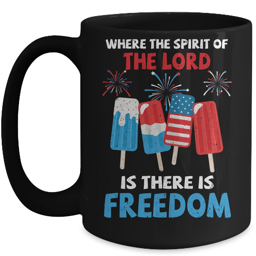 Fourth Of July Where The Spirit Of The Lord Is Iced Cream Mug Coffee Mug | Teecentury.com
