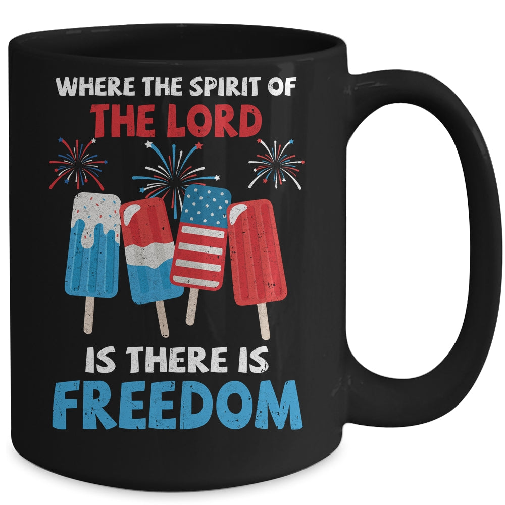 Fourth Of July Where The Spirit Of The Lord Is Iced Cream Mug Coffee Mug | Teecentury.com