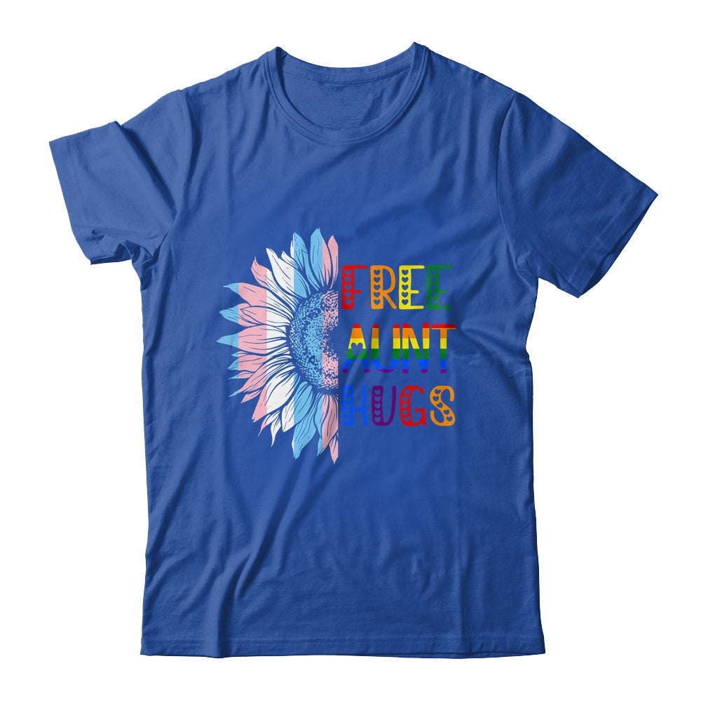 Free Aunt Hugs LGBT LGBTQ Gay Pride Rainbow Sunflower Shirt & Tank Top | teecentury