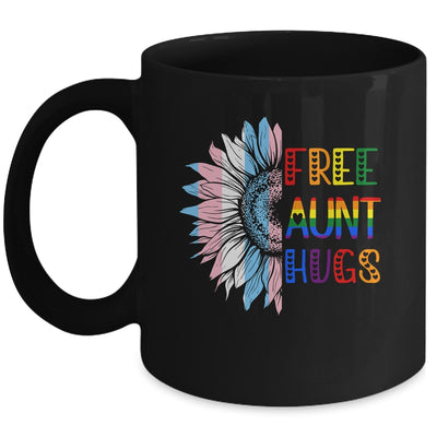 Free Aunt Hugs LGBT LGBTQ Gay Pride Rainbow Sunflower Mug | teecentury