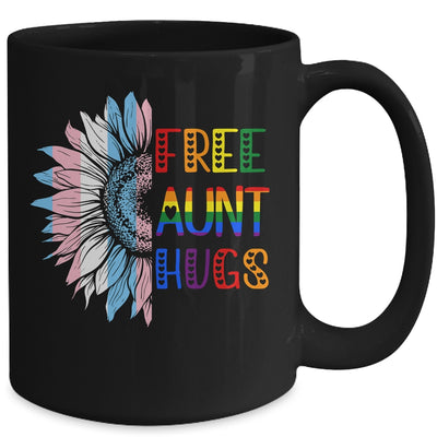 Free Aunt Hugs LGBT LGBTQ Gay Pride Rainbow Sunflower Mug | teecentury