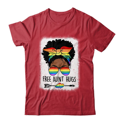 Free Aunt Hugs Messy Bun LGBTQ LGBT Pride Month Black Women Shirt & Tank Top | teecentury