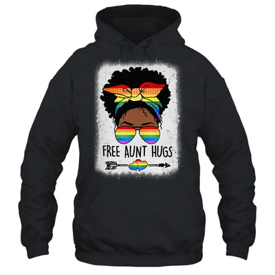 Free Aunt Hugs Messy Bun LGBTQ LGBT Pride Month Black Women Shirt & Tank Top | teecentury