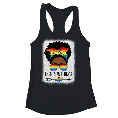 Free Aunt Hugs Messy Bun LGBTQ LGBT Pride Month Black Women Shirt & Tank Top | teecentury