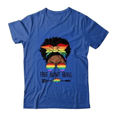 Free Aunt Hugs Messy Bun LGBT Pride Month LGBTQ Black Women Shirt & Tank Top | teecentury