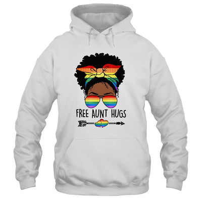 Free Aunt Hugs Messy Bun LGBT Pride Month LGBTQ Black Women Shirt & Tank Top | teecentury