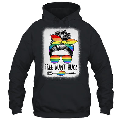 Free Aunt Hugs Messy Bun Rainbow LGBT Gay Pride Rainbow Shirt & Tank Top | teecentury