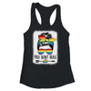 Free Aunt Hugs Messy Bun Rainbow LGBT Gay Pride Rainbow Shirt & Tank Top | teecentury