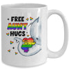 Free Aunt Hugs Rainbow Elephant LGBT Pride Month Mug | teecentury