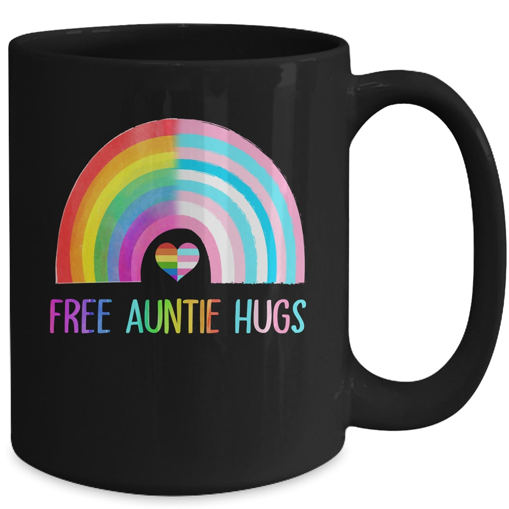 Free Auntie Hugs Gay Pride LGBTQ LGBT Rainbow Mothers Day Mug | teecentury