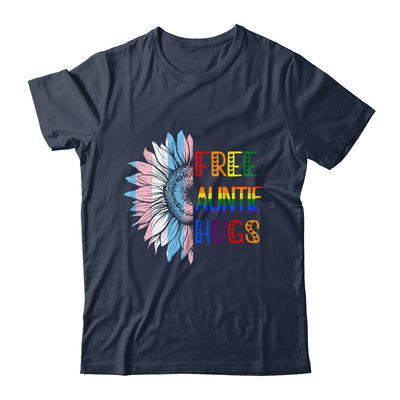 Free Auntie Hugs LGBT LGBTQ Gay Pride Rainbow Sunflower Shirt & Tank Top | teecentury