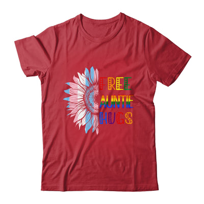 Free Auntie Hugs LGBT LGBTQ Gay Pride Rainbow Sunflower Shirt & Tank Top | teecentury
