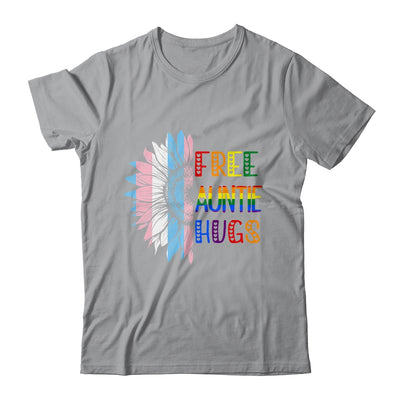 Free Auntie Hugs LGBT LGBTQ Gay Pride Rainbow Sunflower Shirt & Tank Top | teecentury