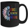 Free Auntie Hugs LGBT LGBTQ Gay Pride Rainbow Sunflower Mug | teecentury