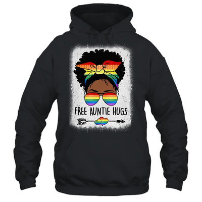 Free Auntie Hugs Messy Bun LGBTQ Pride Month Black Women Shirt & Tank Top | teecentury