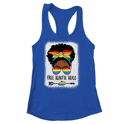 Free Auntie Hugs Messy Bun LGBTQ Pride Month Black Women Shirt & Tank Top | teecentury