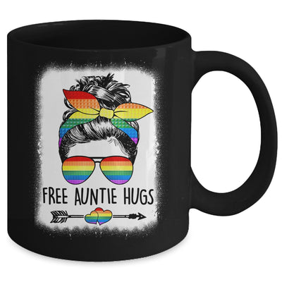 Free Auntie Hugs Messy Bun Rainbow LGBT Gay Pride Rainbow Mug | teecentury