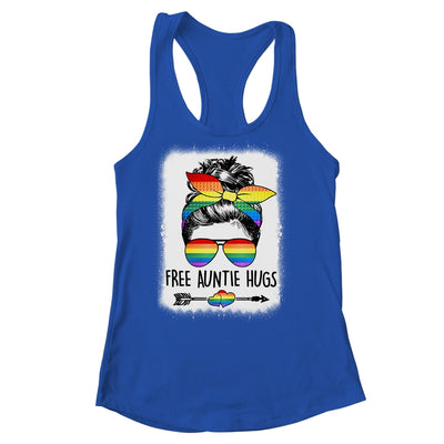 Free Auntie Hugs Messy Bun Rainbow LGBT Gay Pride Rainbow Shirt & Tank Top | teecentury