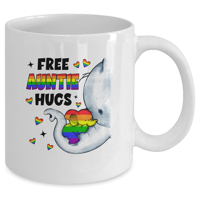 Free Auntie Hugs Rainbow Elephant LGBT Pride Month Mug | teecentury