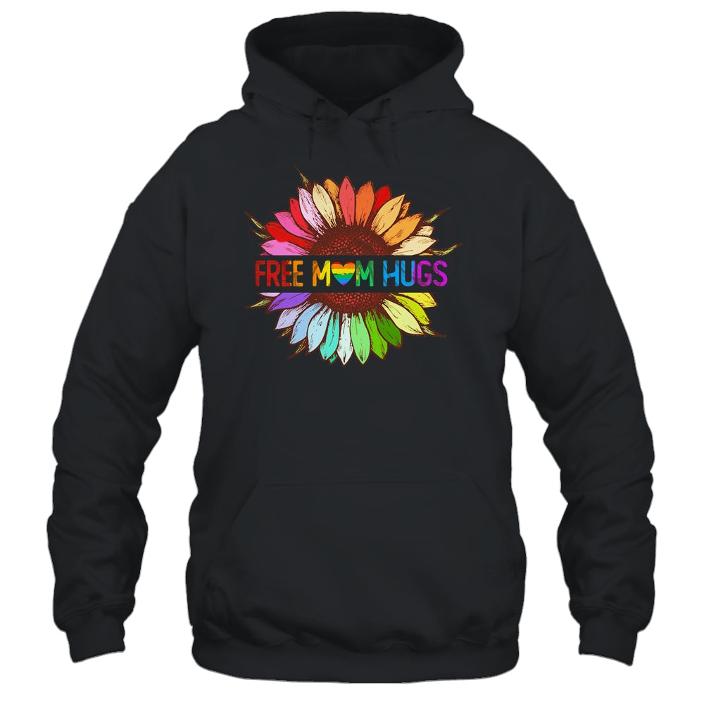Free Mom Hugs Gay Pride LGBT Sunflower Rainbow Flower T-Shirt & Tank Top | Teecentury.com
