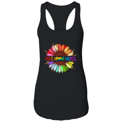 Free Mom Hugs Gay Pride LGBT Sunflower Rainbow Flower T-Shirt & Tank Top | Teecentury.com