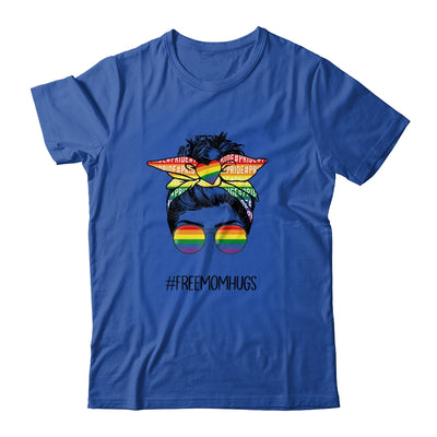 Free Mom Hugs Messy Bun LGBT Pride Rainbow T-Shirt & Tank Top | Teecentury.com