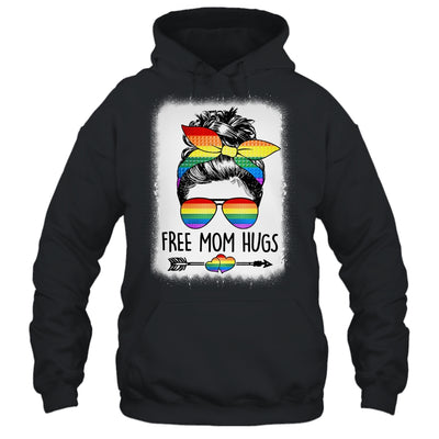 Free Mom Hugs Messy Bun Rainbow LGBT Gay Pride LGBTQ Rainbow Shirt & Tank Top | teecentury