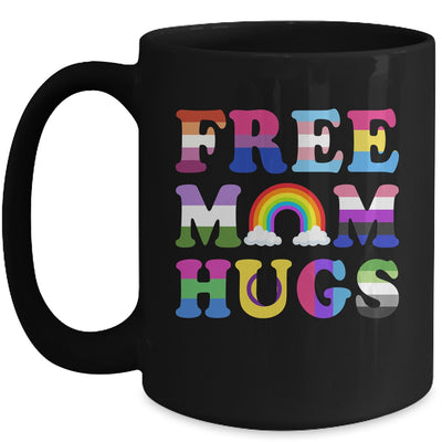 Free Mom Hugs Rainbow LGBT Lesbian Gay Pride Month Mug | teecentury