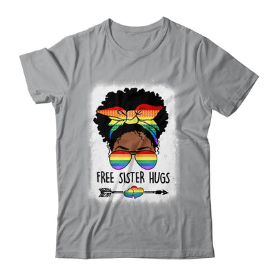 Free Sister Hugs Messy Bun LGBTQ Pride Month Black Women Shirt & Tank Top | teecentury