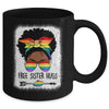 Free Sister Hugs Messy Bun LGBTQ Pride Month Black Women Mug | teecentury