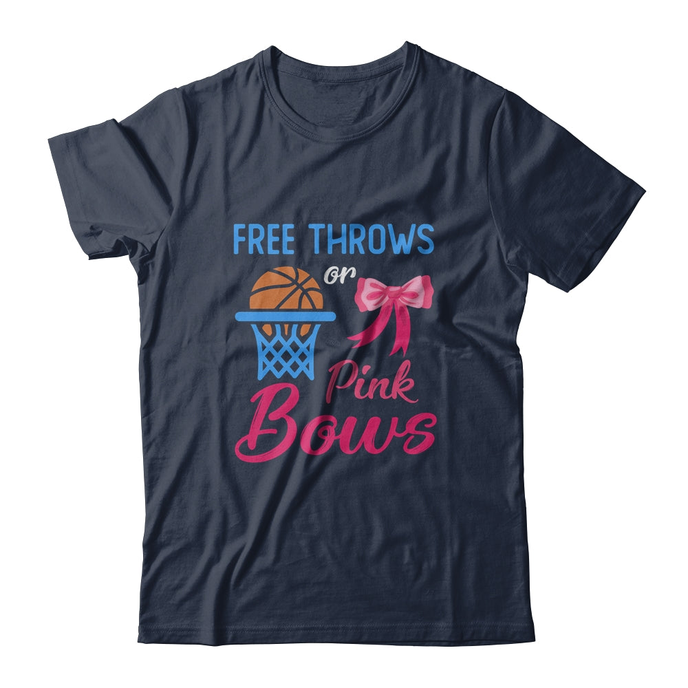 Free Throws Or Pink Bows Pregnant Gender Reveal Party T-Shirt & Hoodie | Teecentury.com