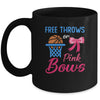 Free Throws Or Pink Bows Pregnant Gender Reveal Party Mug Coffee Mug | Teecentury.com