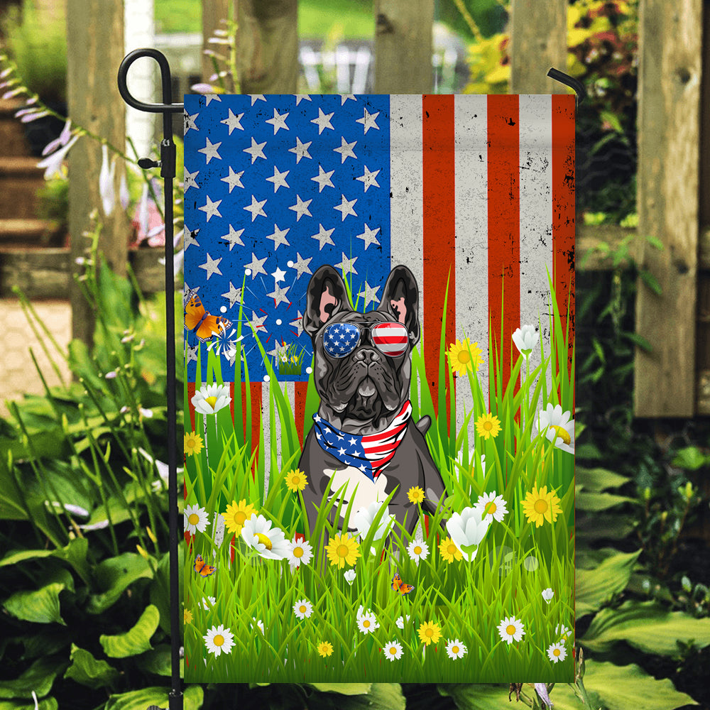 French Bull American USA Flag 4th of July Dog Lover On Independence Day | teecentury
